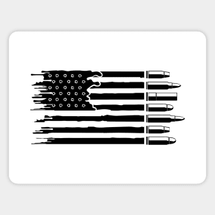Bullet distressed USA flag, Gun Rifles American Flag, Military American Flag, gun hunting weapon flag, 4th of July Magnet
